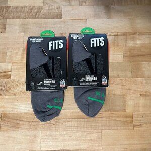 New Lot of 2 Pairs Men's Large Fits Ultra Light Runner No Show Socks Compression